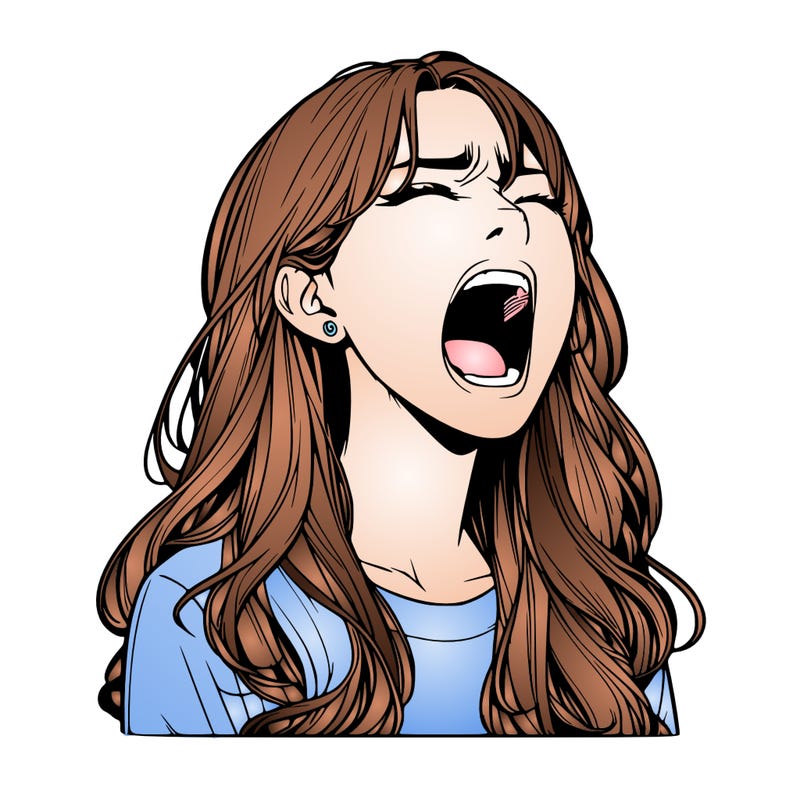 screaming realistic, girl