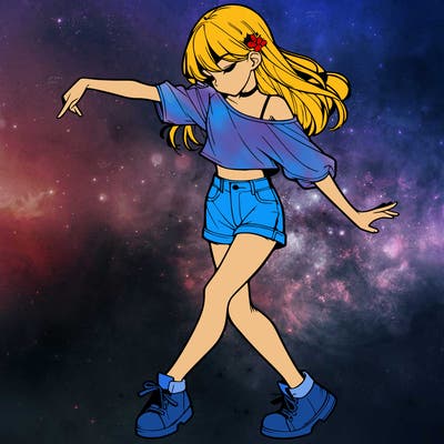 realistic girl danceing