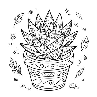 Dive into the wonderful world of plants with this delightful Haworthia succulent coloring page, specially designed for kids aged 4-8. Its clear outlines and fun details make it a perfect creative activity for young artists.