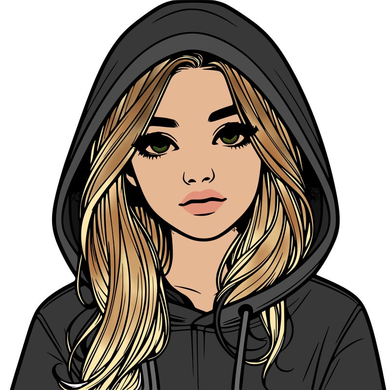realistic girl with a hoodie