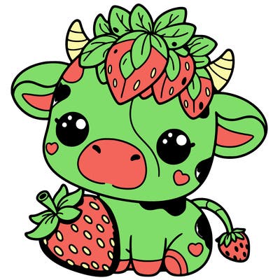 cute strawberry cow