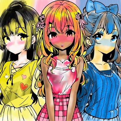 three girls anime