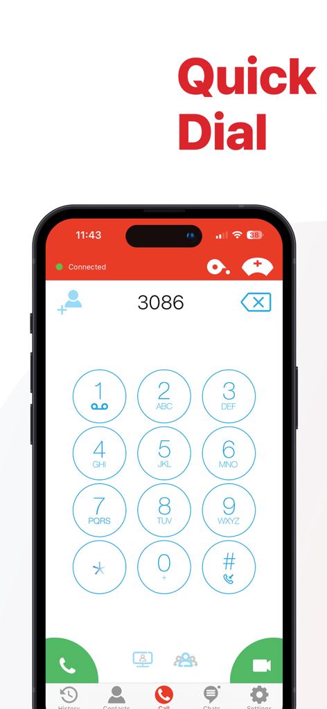 Deltapath Acute - Deltapath Acute App-Schnellwahltastatur-Oberfläche für die Gesundheitskommunikation