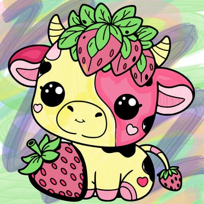 cute strawberry cow