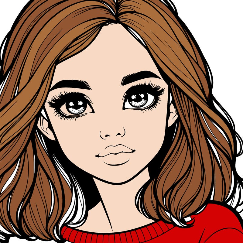 realistic girl whith cute eyes