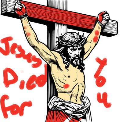 jesus realistic on the cross