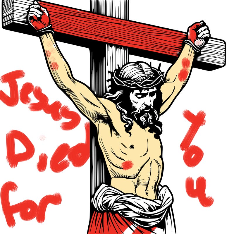 jesus realistic on the cross