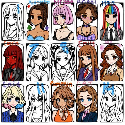 girls that look diffrent anime