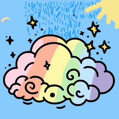 pink starry cloud sky