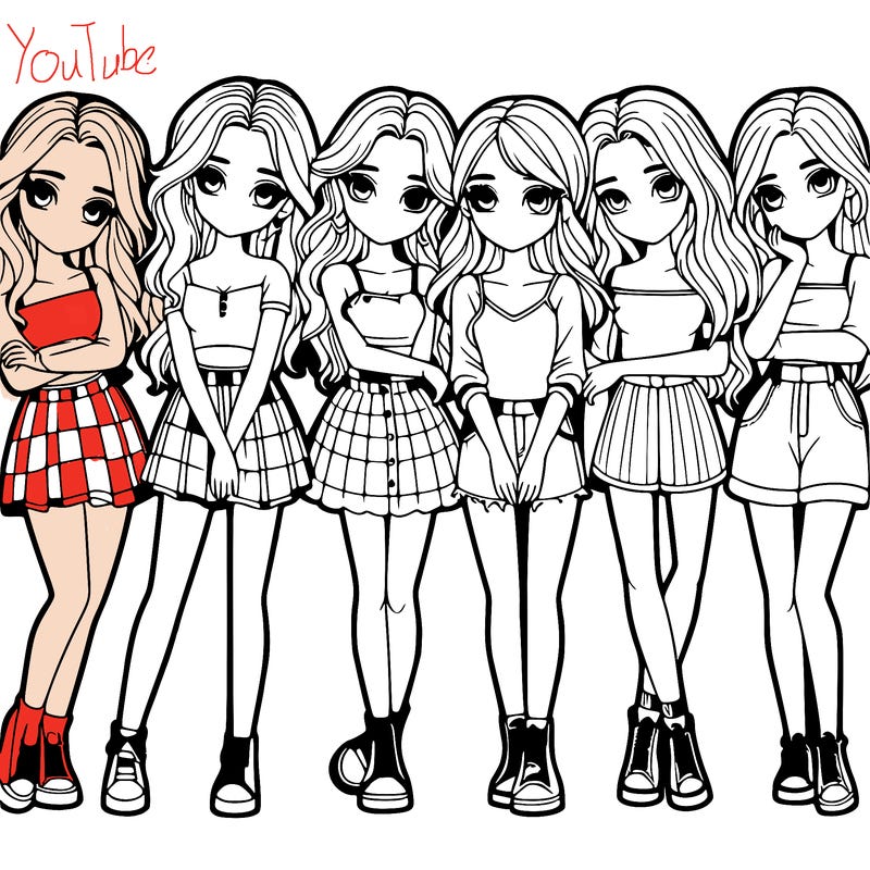 a group of girls realistic