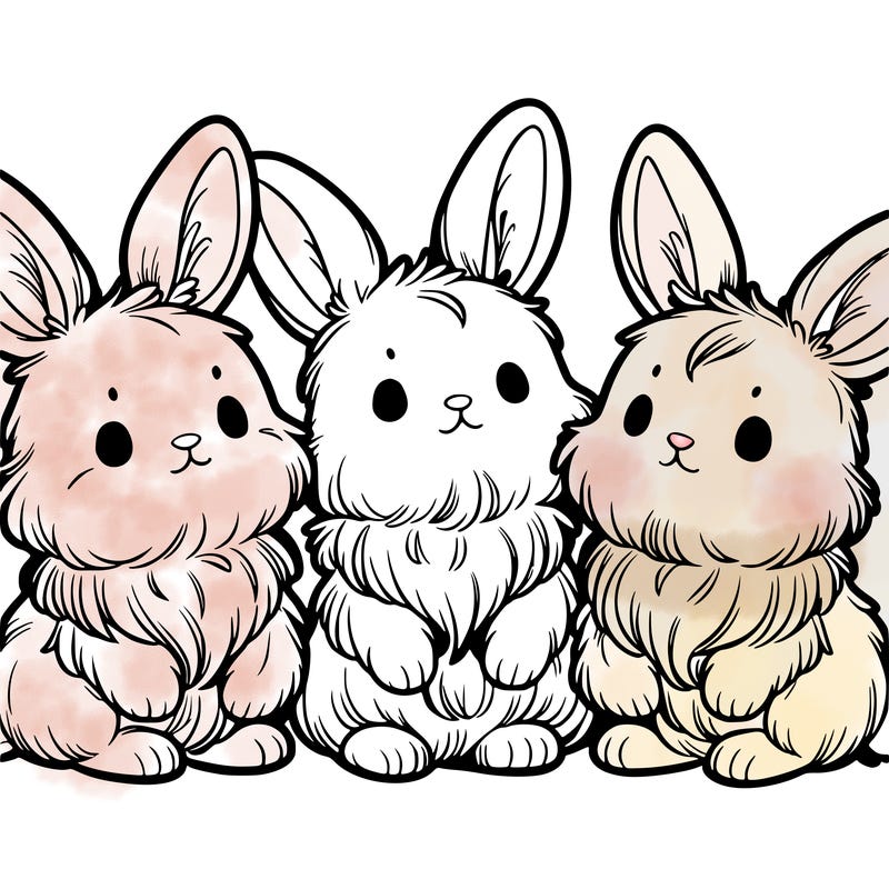 three very fluffy baby bunny’s