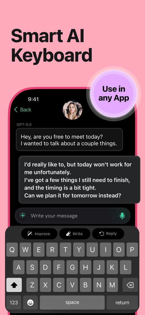 Chatico AI – Chatbot Assistant - Smart AI keyboard with writing and reply assistants integrated into a messaging app