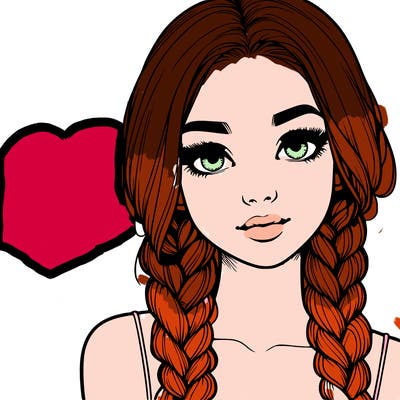 realistic girl with braids