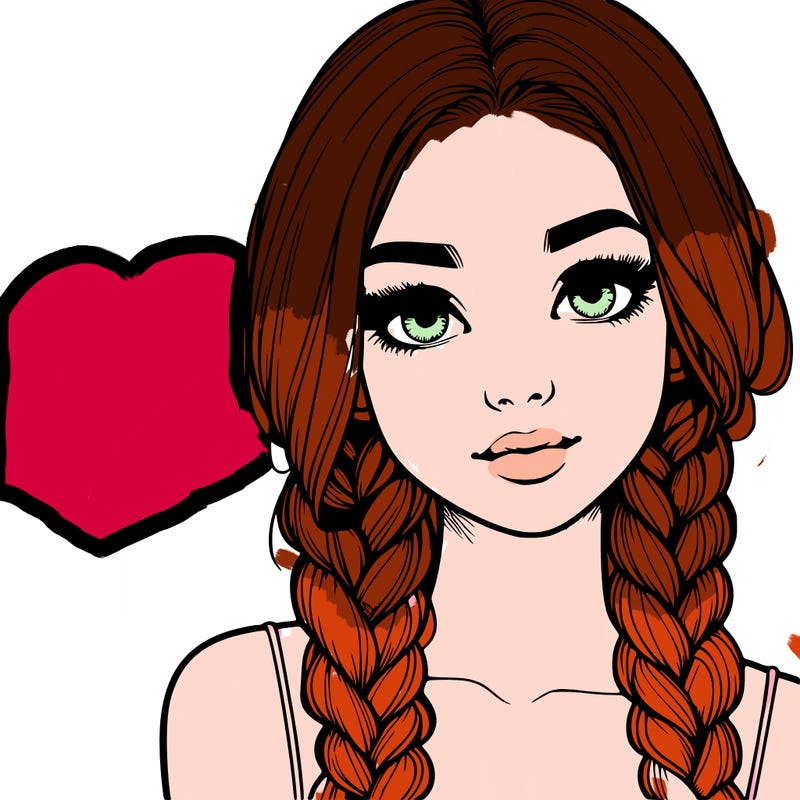 realistic girl with braids