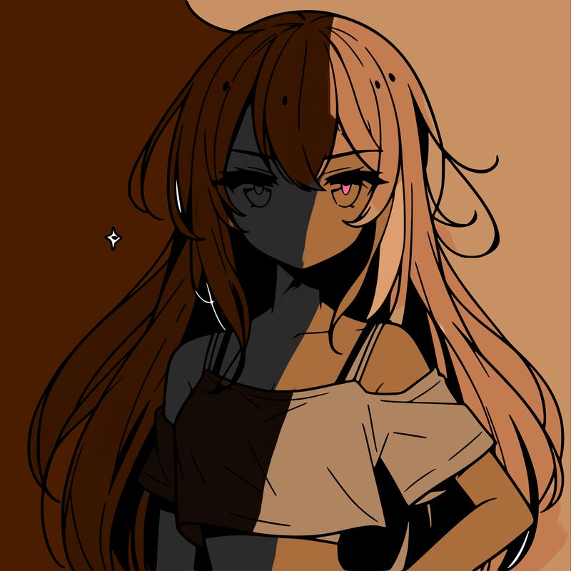 a cool anime girl with a crop top with long hair