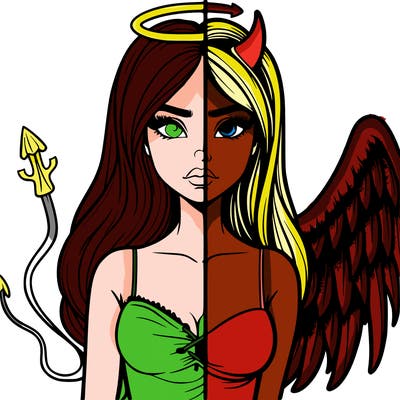 devil vs angel realistic girl