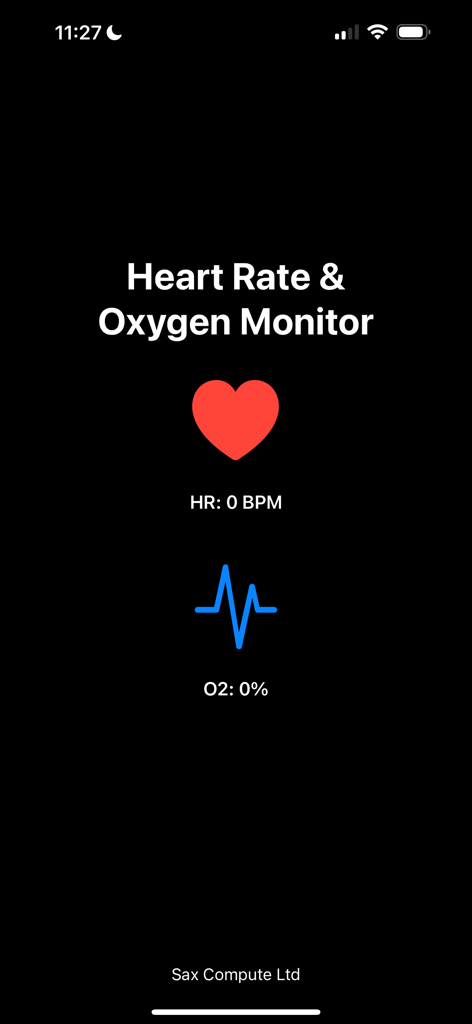 Heart Rate, Oxygen Monitor Pro - Heart Rate and Oxygen Monitor Pro interface displaying real time heart rate and oxygen saturation levels