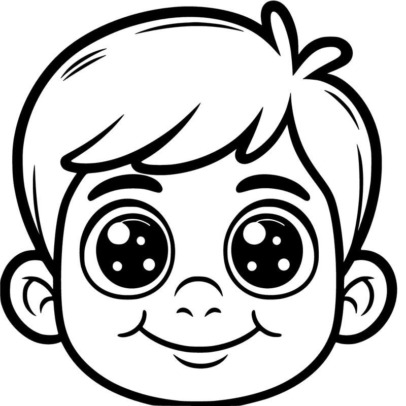 face of a funny and smiling little boy