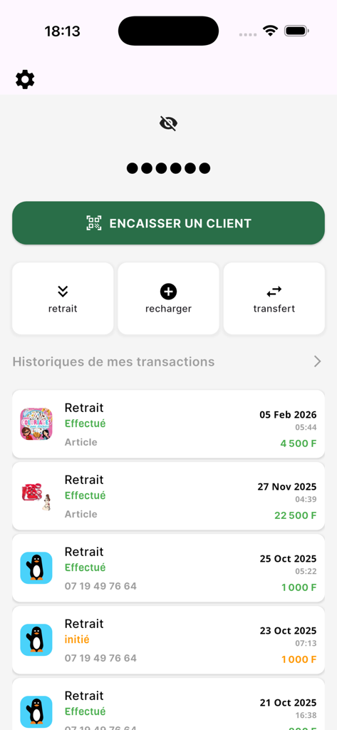 Molo Business - Molo Business app dashboard showing transaction history and merchant payment options