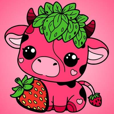 cute strawberry cow