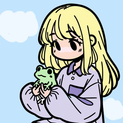 girl with long hair and a oversized shirt. and she is holding a frog