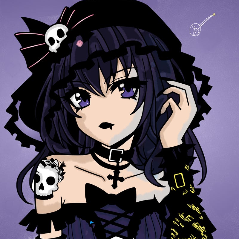 goth anime girl