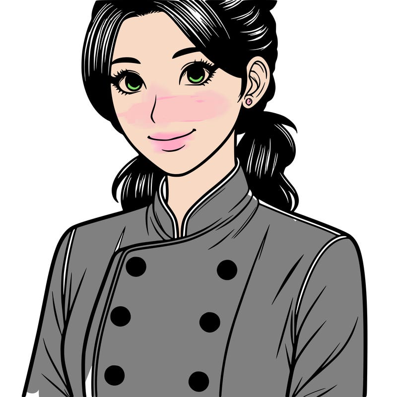 realistic asian woman cuisine chef
