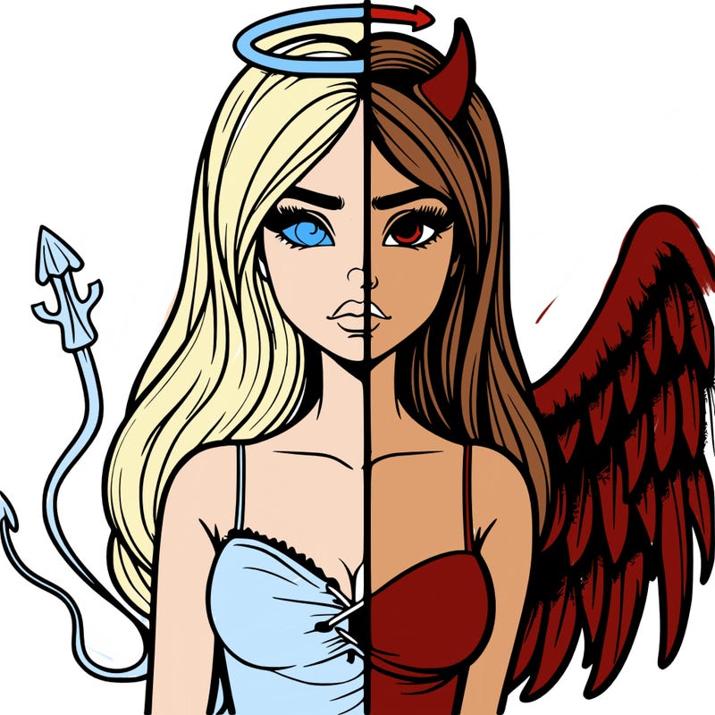 devil vs angel realistic girl