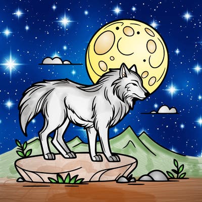 wolf moonlight