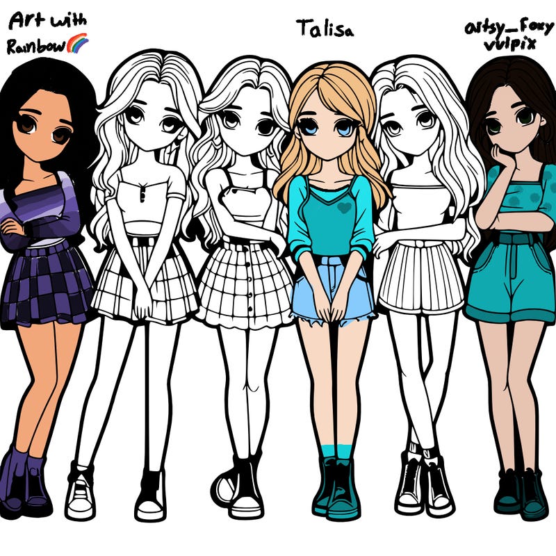 a group of girls realistic