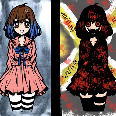 scary anime girl