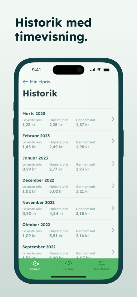 ello - elloアプリで月ごとの履歴電気料金のリスト。