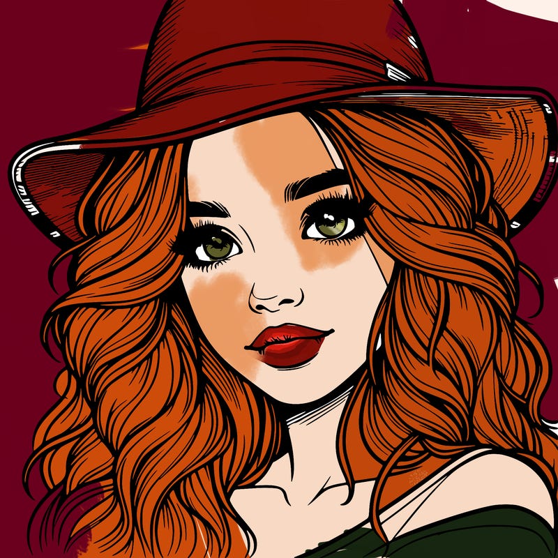 realistic girl with hat