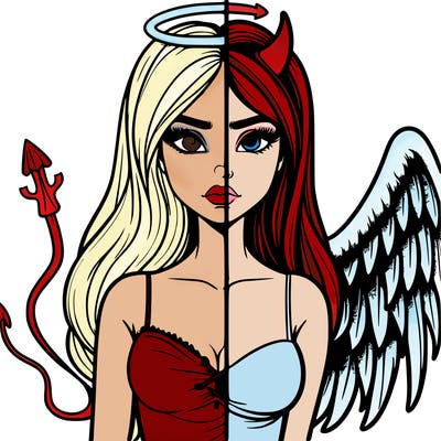 devil vs angel realistic girl