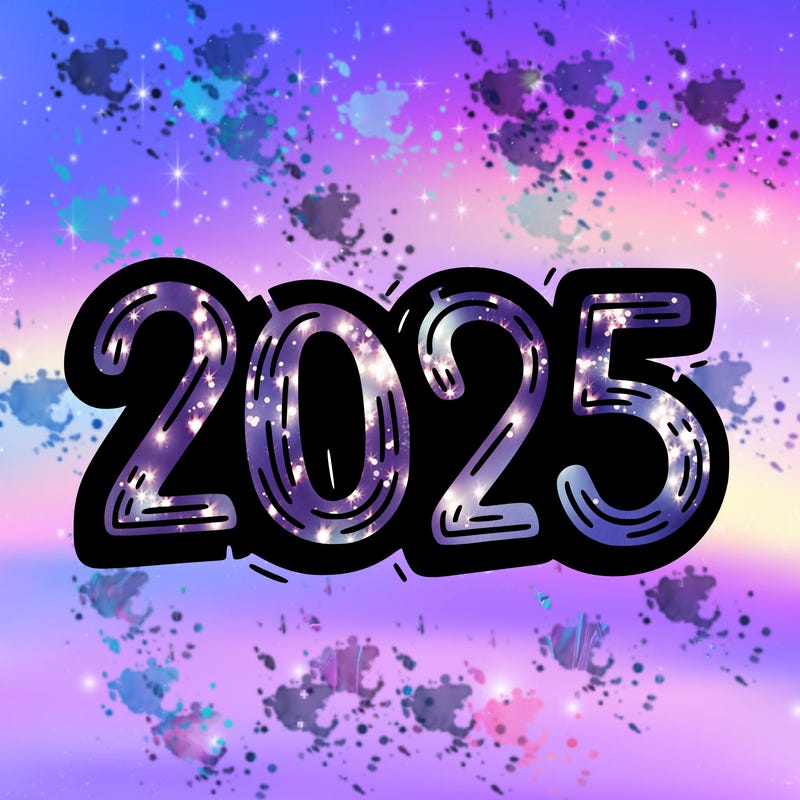 one line scrawled numbers sketch design “2025”