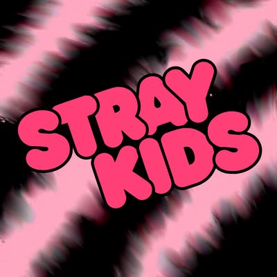 bubble letters saying stray kids