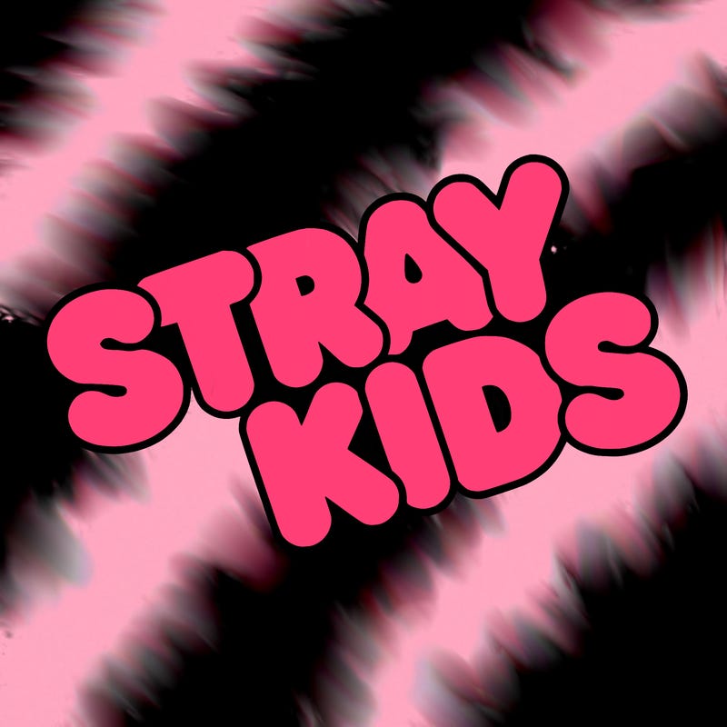 bubble letters saying stray kids