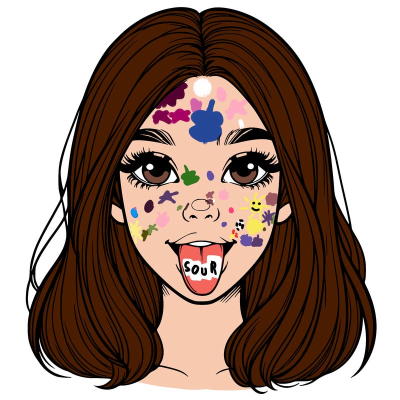 realistic girl with her tongue out