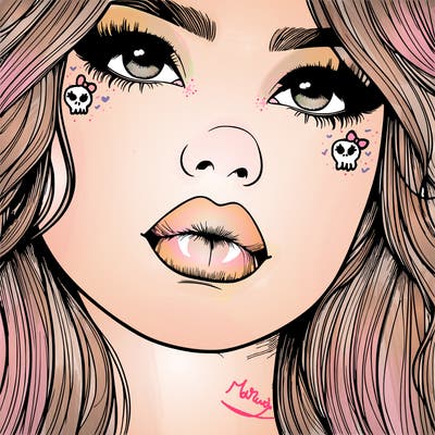 really realistic girl with lips