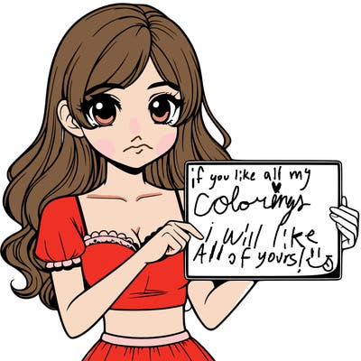 realistic pretty girl holding blank sign