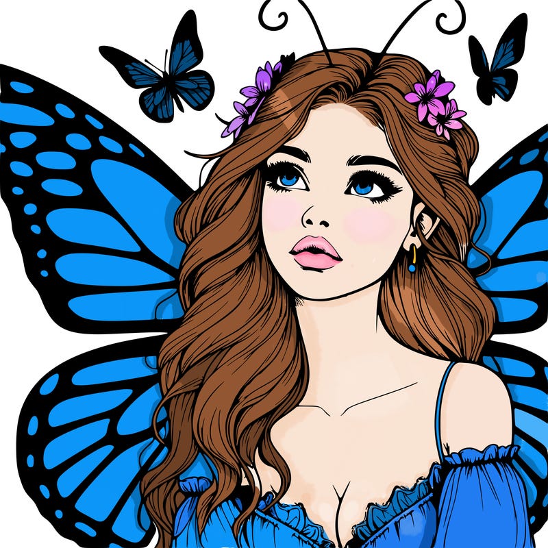 butterfly fairy realistic girl