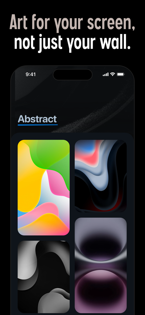 Pixs: Wallpapers & Backgrounds - Pixs app showing a collection of premium abstract backgrounds for iPhone