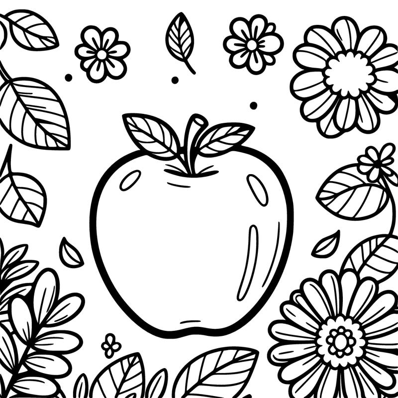 apple and flower around it