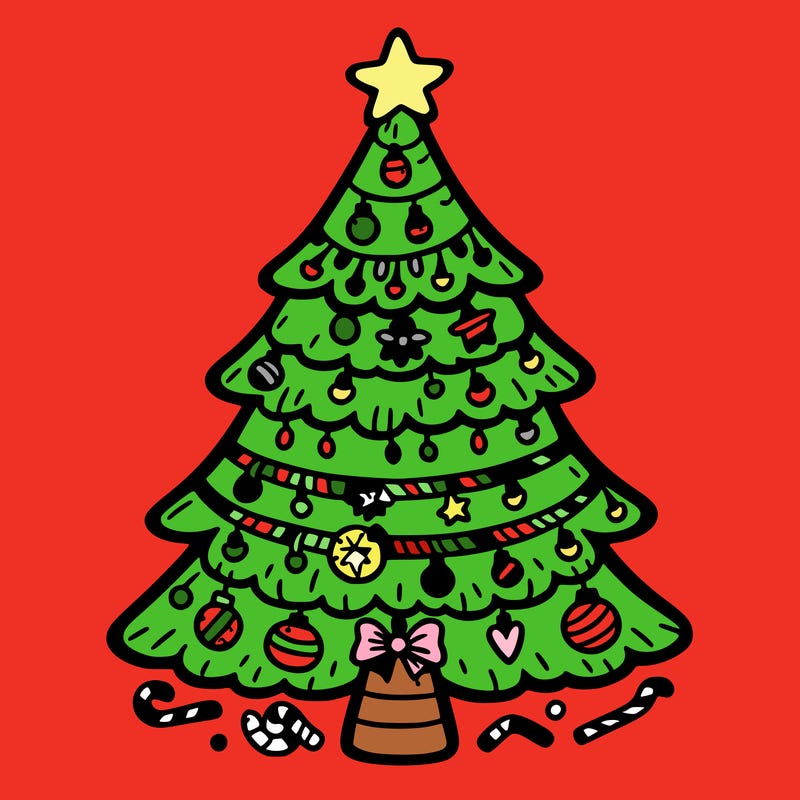 christmas tree with lots of details