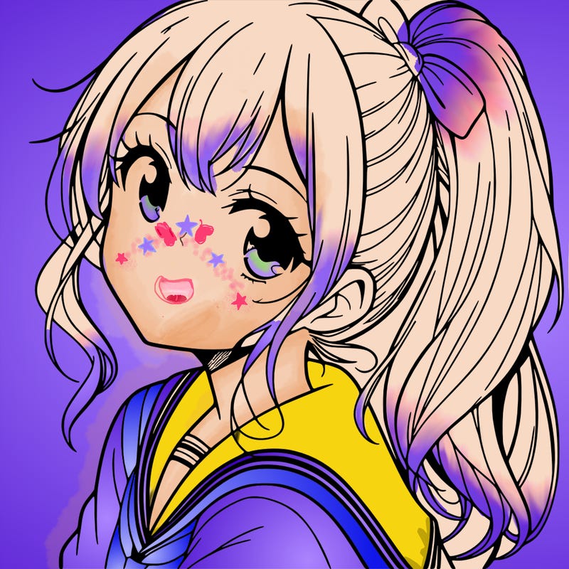 manga girl with ponytail