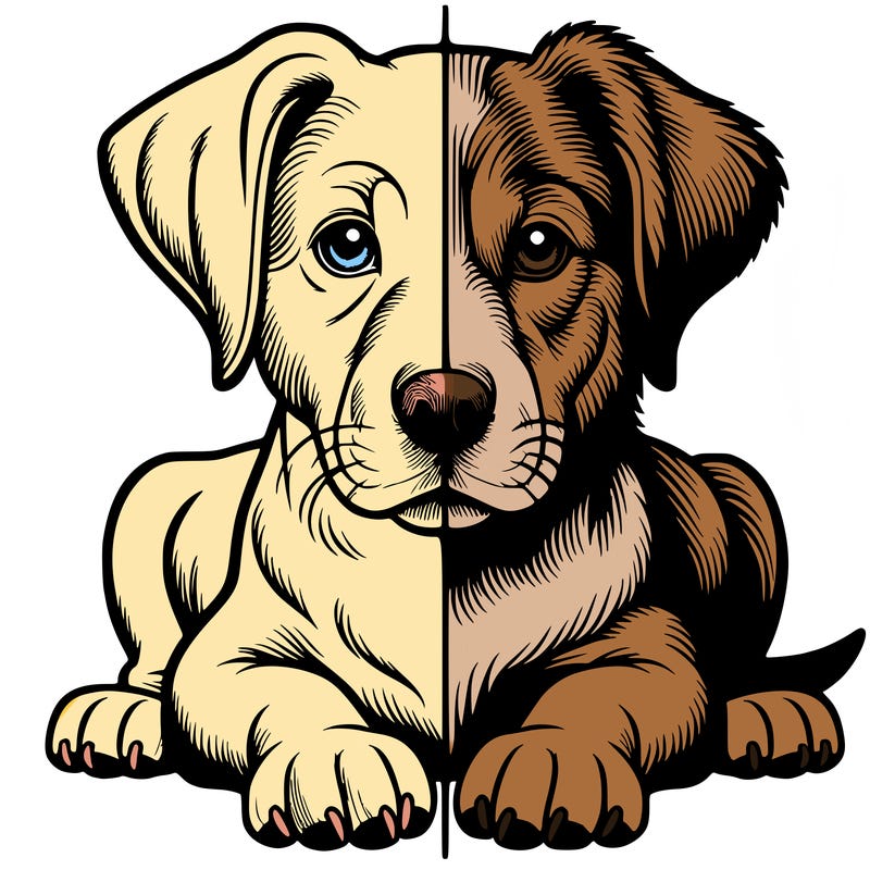 realistic dog split picture