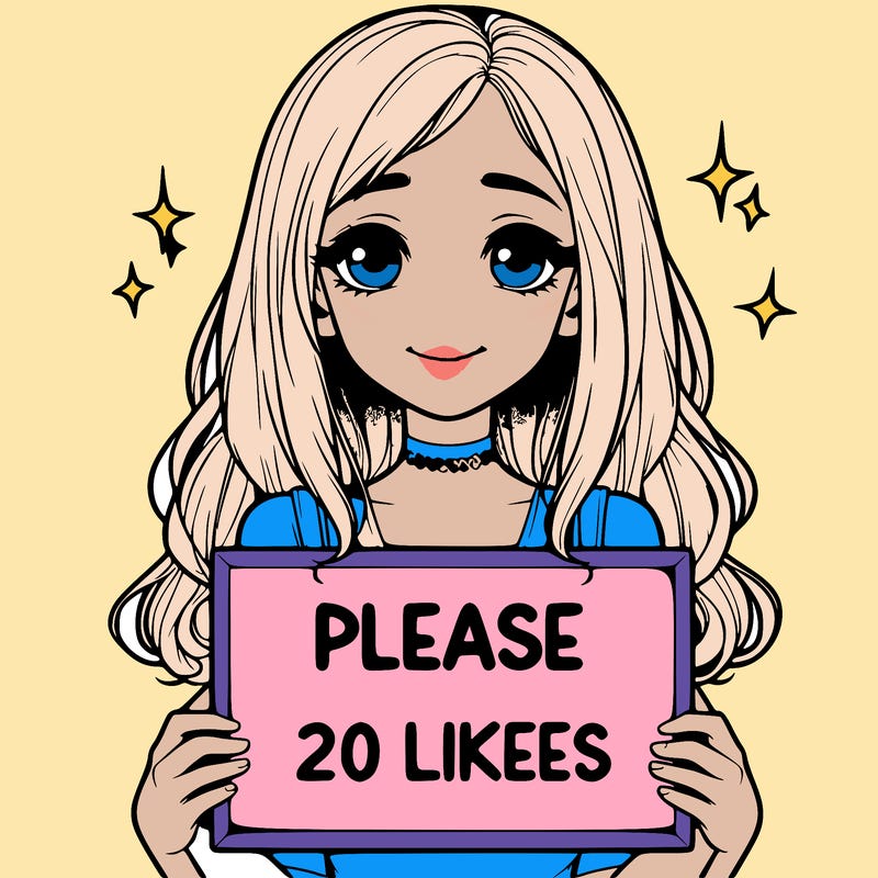 realistic girl holding a sign that says please 20 likes