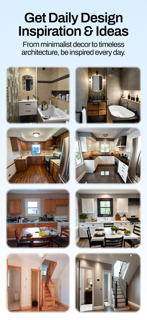 Remodel AI - Home Design - Idées de décoration intérieure avant et après pour les rénovations de cuisine et de salle de bain