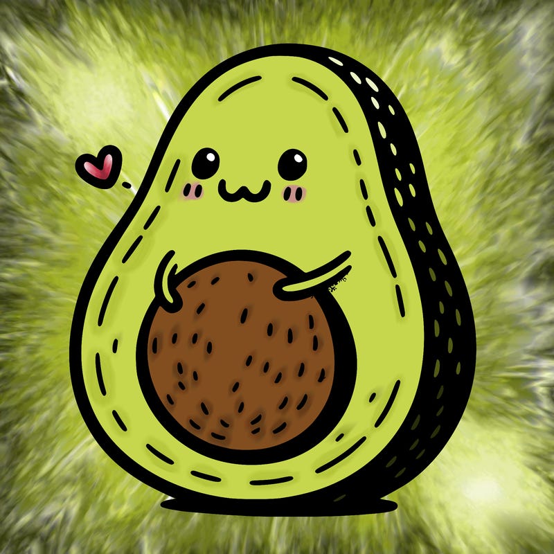 an avocado hugging an avocado