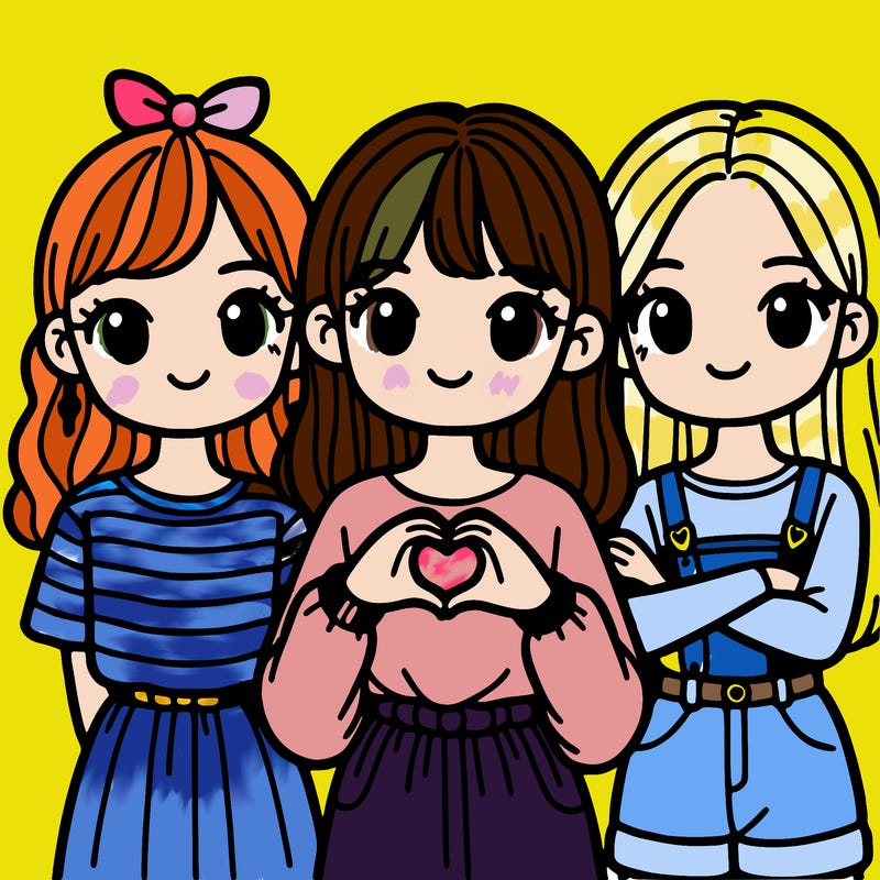 girls with heart hand